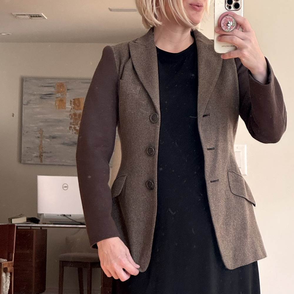 Max Mara Weekend Size 8 Women’s Blazer Jacket Chocolate Brown Designer Coat